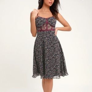 Lulus Coralynn Blue Floral Dress